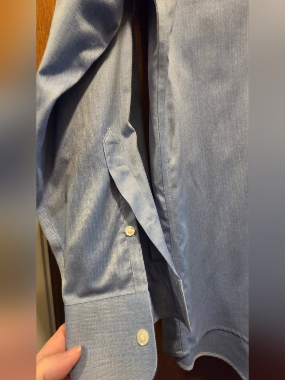 Nordstrom Light Blue Dress Wrinkle Free 100% Cotton Shirt Sz17/35 NWOT - Picture 3 of 5